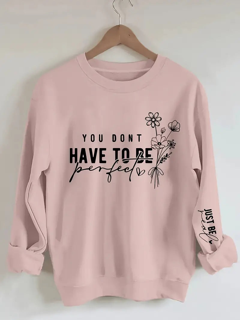 Faith Sweatshirt, Crew Neck Casual Sweatshirt Women's Clothing Size Large Light Pink