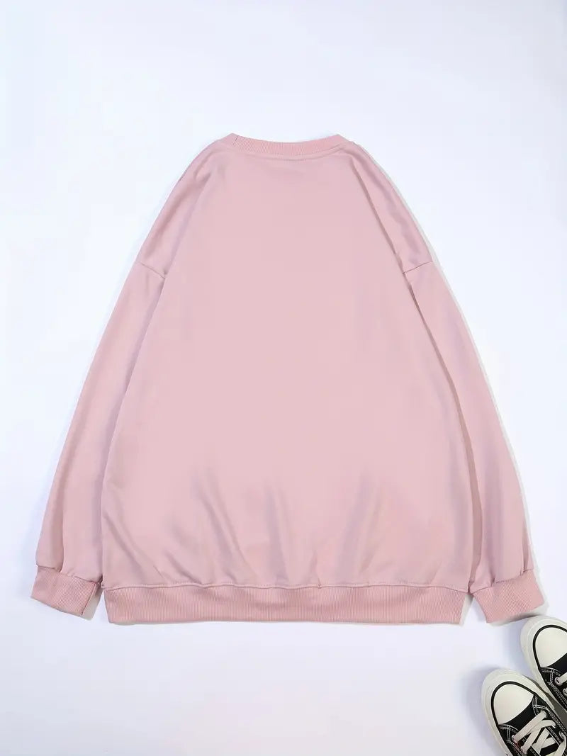 Faith Sweatshirt, Crew Neck Casual Sweatshirt Women's Clothing Size Large Light Pink